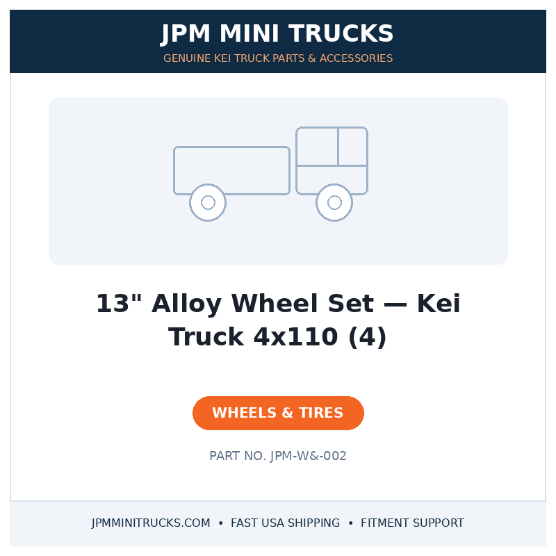 13" Alloy Wheel Set — Kei Truck 4x110 (4)