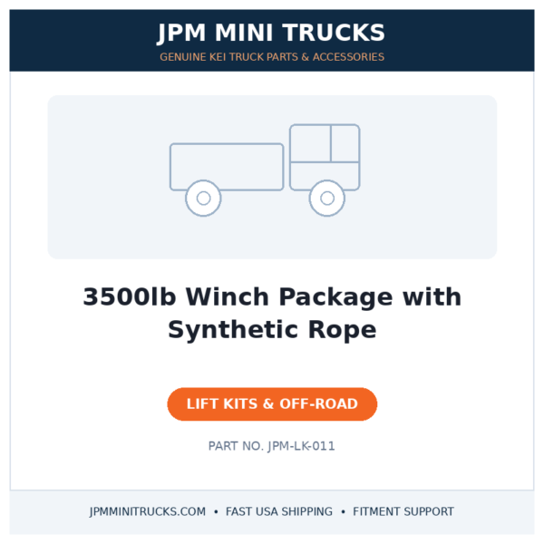 3500lb Winch Package with Synthetic Rope