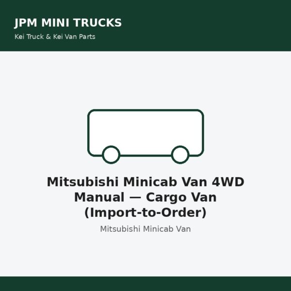 Mitsubishi Minicab Van 4WD Manual — Cargo Van (Import-to-Order)