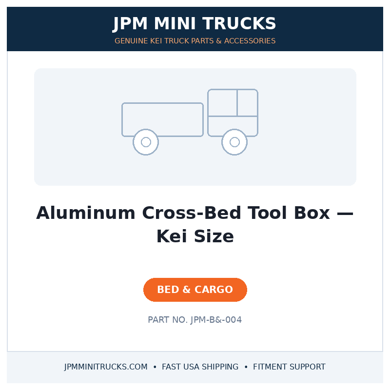 Aluminum Cross-Bed Tool Box — Kei Size