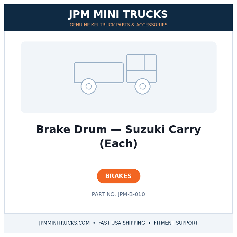 Brake Drum — Suzuki Carry (Each)