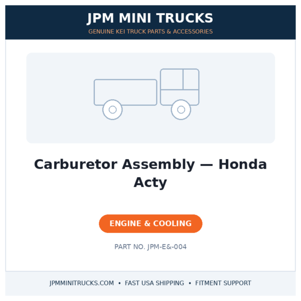 Carburetor Assembly — Honda Acty