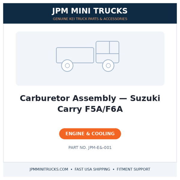 Carburetor Assembly — Suzuki Carry F5A/F6A