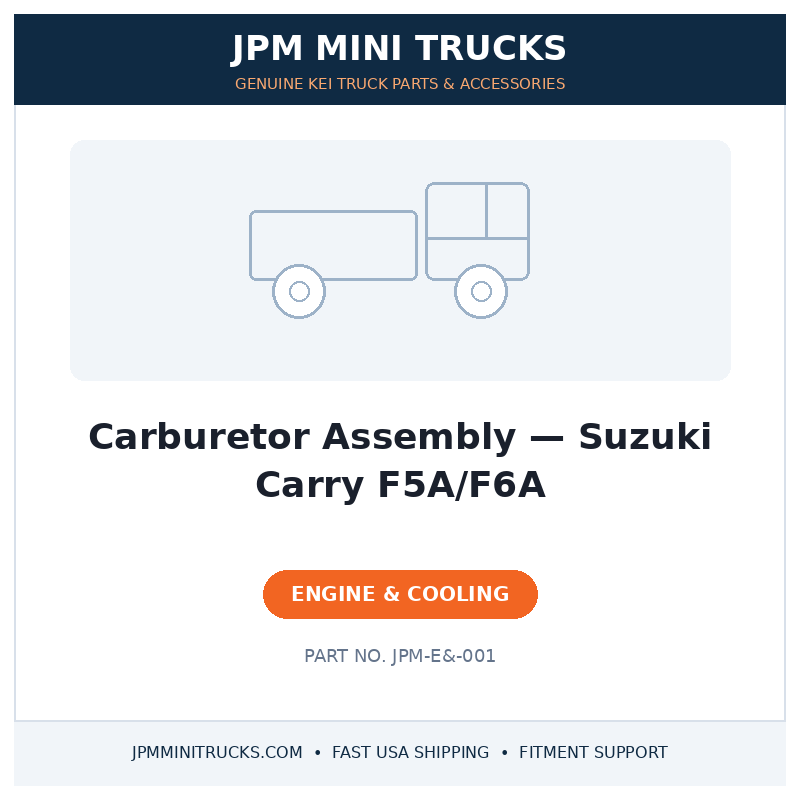 Carburetor Assembly — Suzuki Carry F5A/F6A