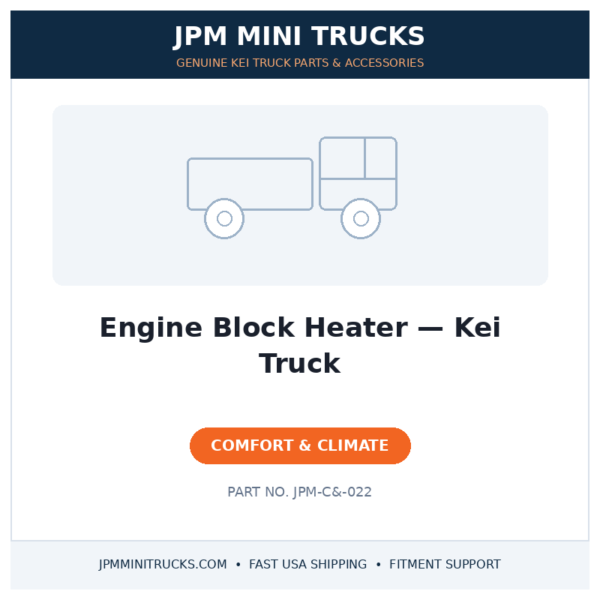 Engine Block Heater — Kei Truck