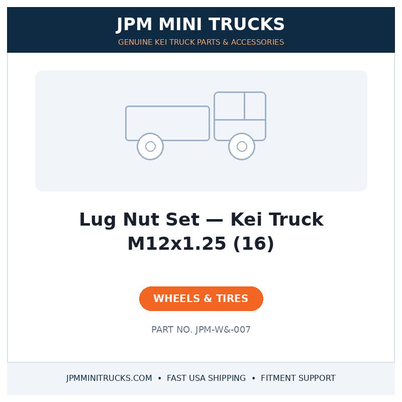 Lug Nut Set — Kei Truck M12x1.25 (16)