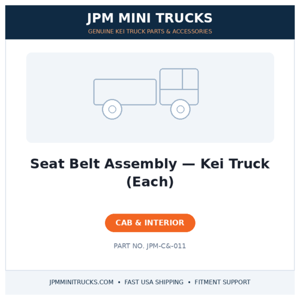 Seat Belt Assembly — Kei Truck (Each)